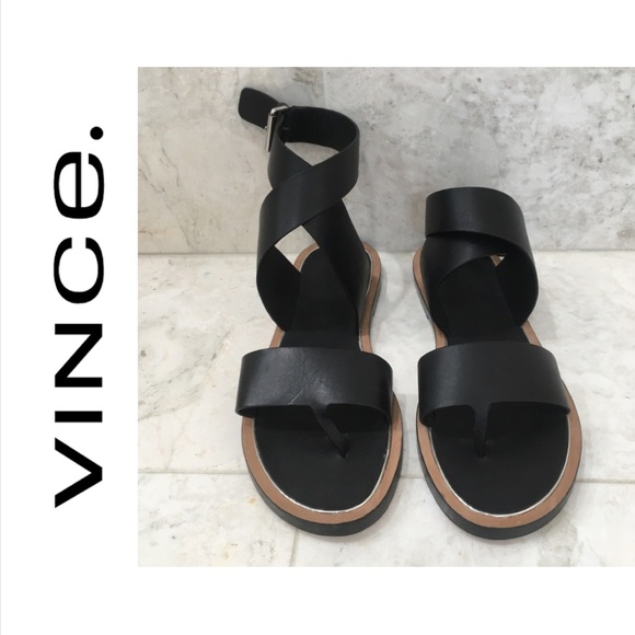 Vince Shoes - VINCE {7.5} Gladiator Sandals Black Leather